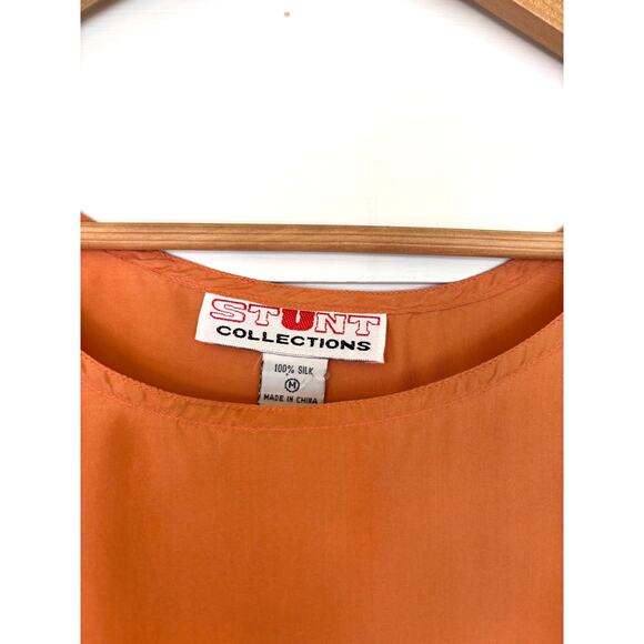 Deadstock Vintage Orange Silk Sleeveless Tank Top Size Medium - Picture 2 of 4